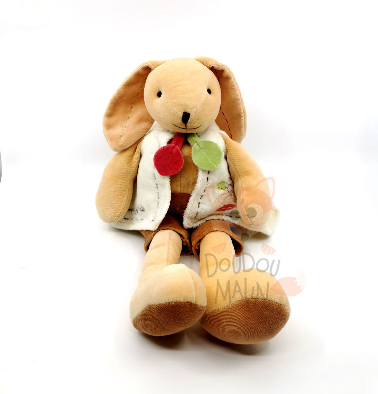  - pim lapin - maxi peluche marron blanc 50 cm 